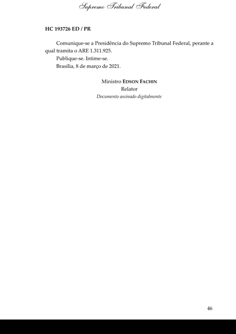 Página 46 do documento: HC 193726: decisão de 8 de março de 2021